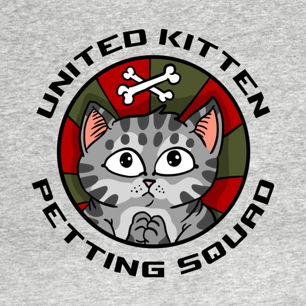 cute kitten petting squad. cat loving army emblem. by JJadx